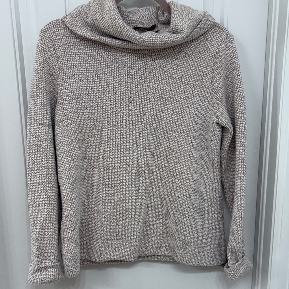 LOFT Cream Cowl Neck Sweater